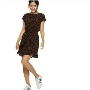 NEW Pop Sugar Black Cherry Print Dress Woman's Size Small